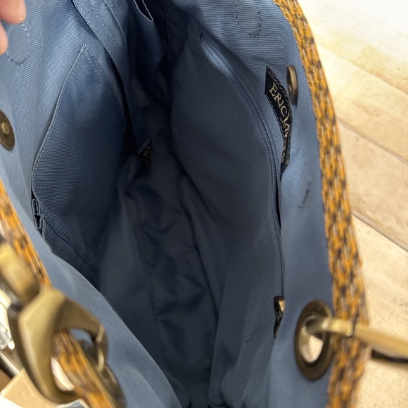 Eric Javits Multicolored Striped Woven Squishee Shoulder Bag Tote Purse - Picture 9 of 11